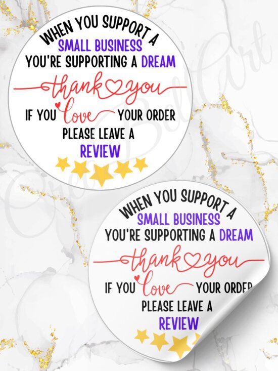 CreaBellArt & Lbrm | Office | 6 Personalized Review Thank You Stickers ...
